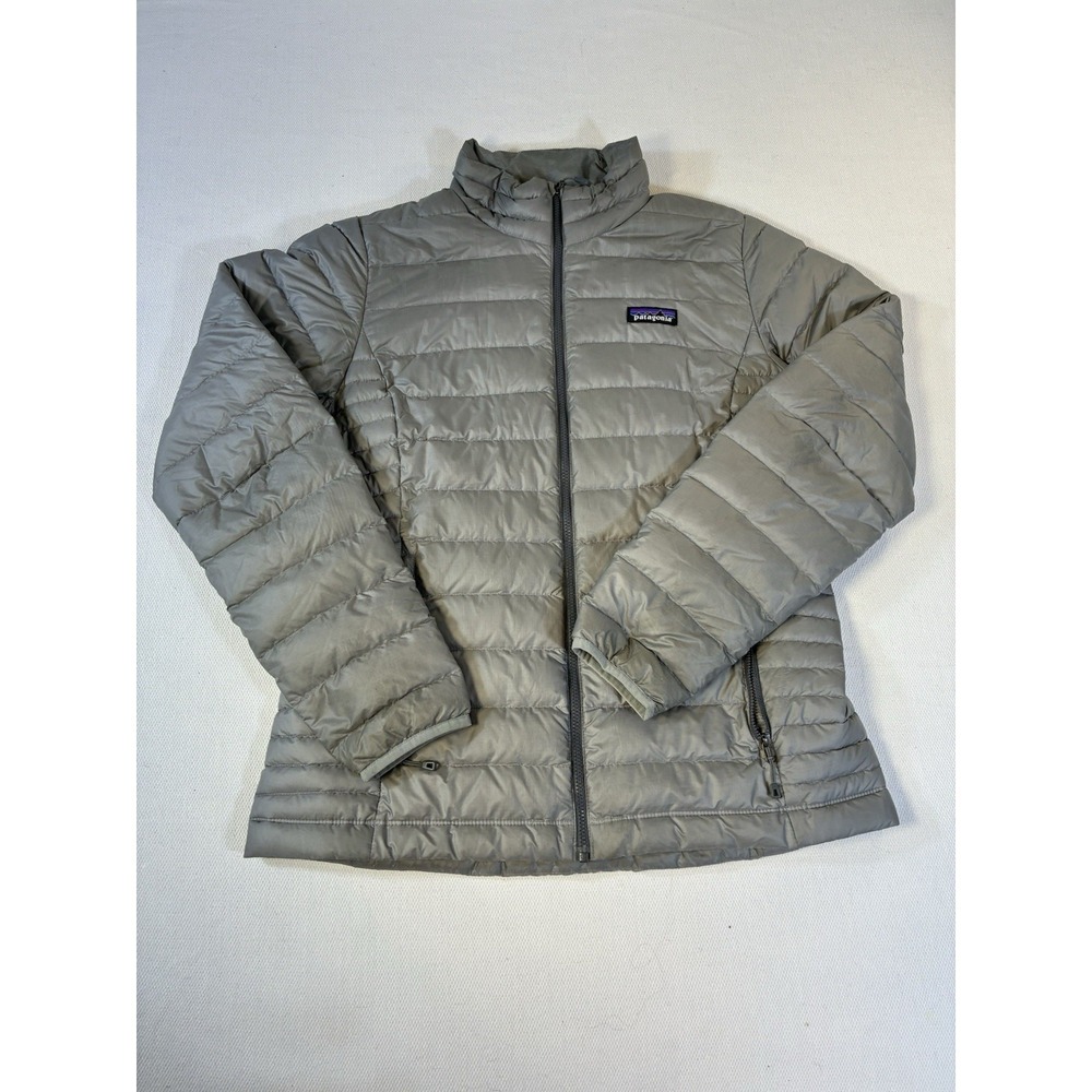 Patagonia Down‎ Sweater Jacket Women's Medium Grey Puffer Full Zip Quilted Coat